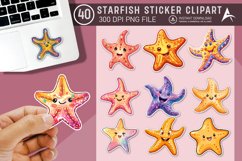 Watercolor Starfish Sticker Bundle Product Image 1