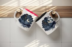 Watercolor starry night sky mug, cup wrap sublimation design Product Image 5