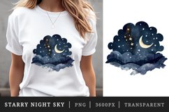 Watercolor starry night sky t-shirt sublimation print design Product Image 1