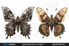 Watercolor Steampunk Butterflies Fun Clipart Product Image 1