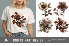 Watercolor Steampunk Flowers Clipart Product Image 1