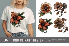 Watercolor Steampunk Flowers Clipart Product Image 1