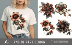 Watercolor Steampunk Flowers Clipart Product Image 1