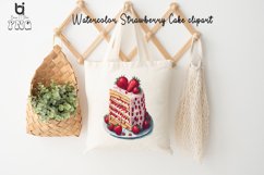 Watercolor Strawberry Cake clipart, Mug Sublimation Design Product Image 6