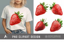 Watercolor Strawberry Clipart Product Image 1
