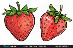 Watercolor Strawberry Graphics Clipart Product Image 1