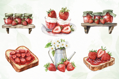 Watercolor Strawberry Clipart PNG Product Image 6