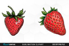 Watercolor Strawberry Graphics Clipart Product Image 1