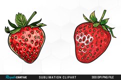 Watercolor Strawberry Artwork Clipart Product Image 1