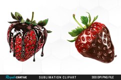 Watercolor Strawberry Graphics Clipart Product Image 1