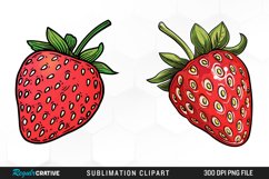 Watercolor Strawberry Graphics Clipart Product Image 1