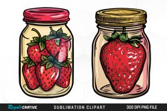 Watercolor Strawberry In Jar Graphic Clipart Product Image 1