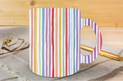 Watercolor Rainbow Stripes Digital Papers Pattern Product Image 3