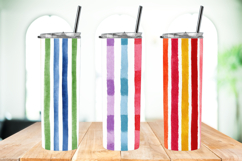 Watercolor Rainbow Stripes Digital Papers Pattern Product Image 5