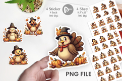 Cartoon Turkey Sticker Product Image 1