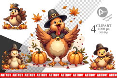 Cartoon Turkey Clipart Product Image 1