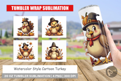 Cartoon Turkey Tumbler Product Image 1
