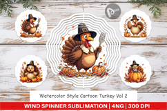 Cartoon Turkey Wind Spinner Product Image 1