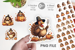 Cartoon Turkey Sticker Product Image 1