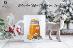 Watercolor Stylish Modern Jar Clipart, Mug Sublimation PNG Product Image 3
