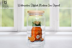 Watercolor Stylish Modern Jar Clipart, Mug Sublimation PNG Product Image 5