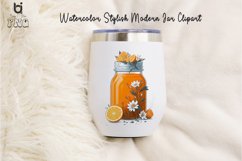 Watercolor Stylish Modern Jar Clipart, Mug Sublimation PNG Product Image 6