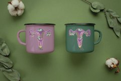 Watercolour Women womb, cervix, vagina, ovary flower design. Product Image 2