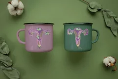 Watercolour Women womb, cervix, vagina, ovary flower design. Product Image 2