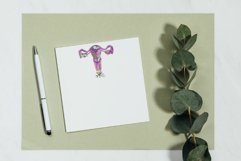 Watercolour Women womb, cervix, vagina, ovary flower design. Product Image 3