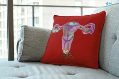 Watercolour Women womb, cervix, vagina, ovary flower design. Product Image 7
