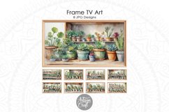 Eight watercolor paintings depicting potted succulent plants for Frame TV showcase a variety of compositions.