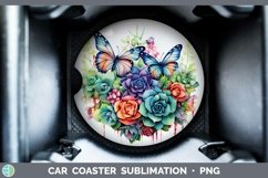 GorgeousWatercolor Car Coaster design.