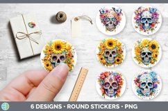 Bundle of six Watercolor Stickers designs.