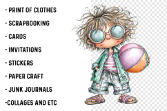 Watercolor Summer Beach Boy Clipart Product Image 2