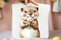 Watercolor Summer Beaver Clipart Product Image 2