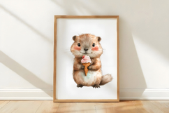 Watercolor Summer Beaver Clipart Product Image 3