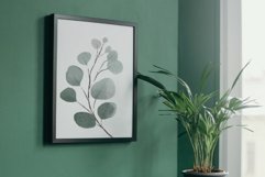 Sunburnt summer color flowers and eucalyptus branches vector Product Image 6