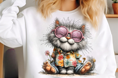 Watercolor summer cats clipart Product Image 3