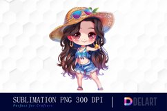 Summer Chibi Doll Graphics Clipart Product Image 1