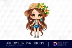 Summer Chibi Doll Graphics Clipart Product Image 1