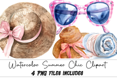 Watercolor Summer Chic Clipart Product Image 1