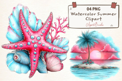 Watercolor Summer Clipart Png Product Image 1
