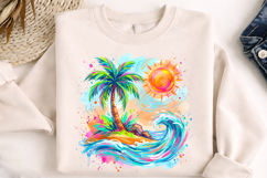 summer coastal clipart, beach clipart, ocean clipart, watercolor clipart, summer png, beach png, ocean png, tropical clipart, sea life clipart, marine animals png, watercolor ocean, seaside clipart, coastal design, beach theme, summer design, vacation cli