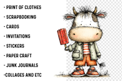 Watercolor Summer Cow Clipart Product Image 2