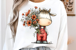 Watercolor Summer Cow Clipart Product Image 3