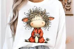 Watercolor Summer Cow Clipart Product Image 3