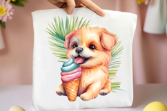 Watercolor Summer Dogs Clipart Product Image 2