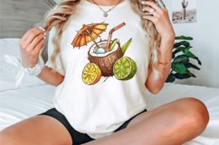 Watercolor Summer Element Coconut Drink Clipart Bundle Product Image 2