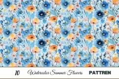 Watercolor Wildflower Digital Paper | Colorful Washes Product Image 4