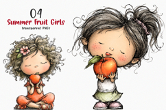 Watercolor Summer Fruit Girls Clipart Product Image 1